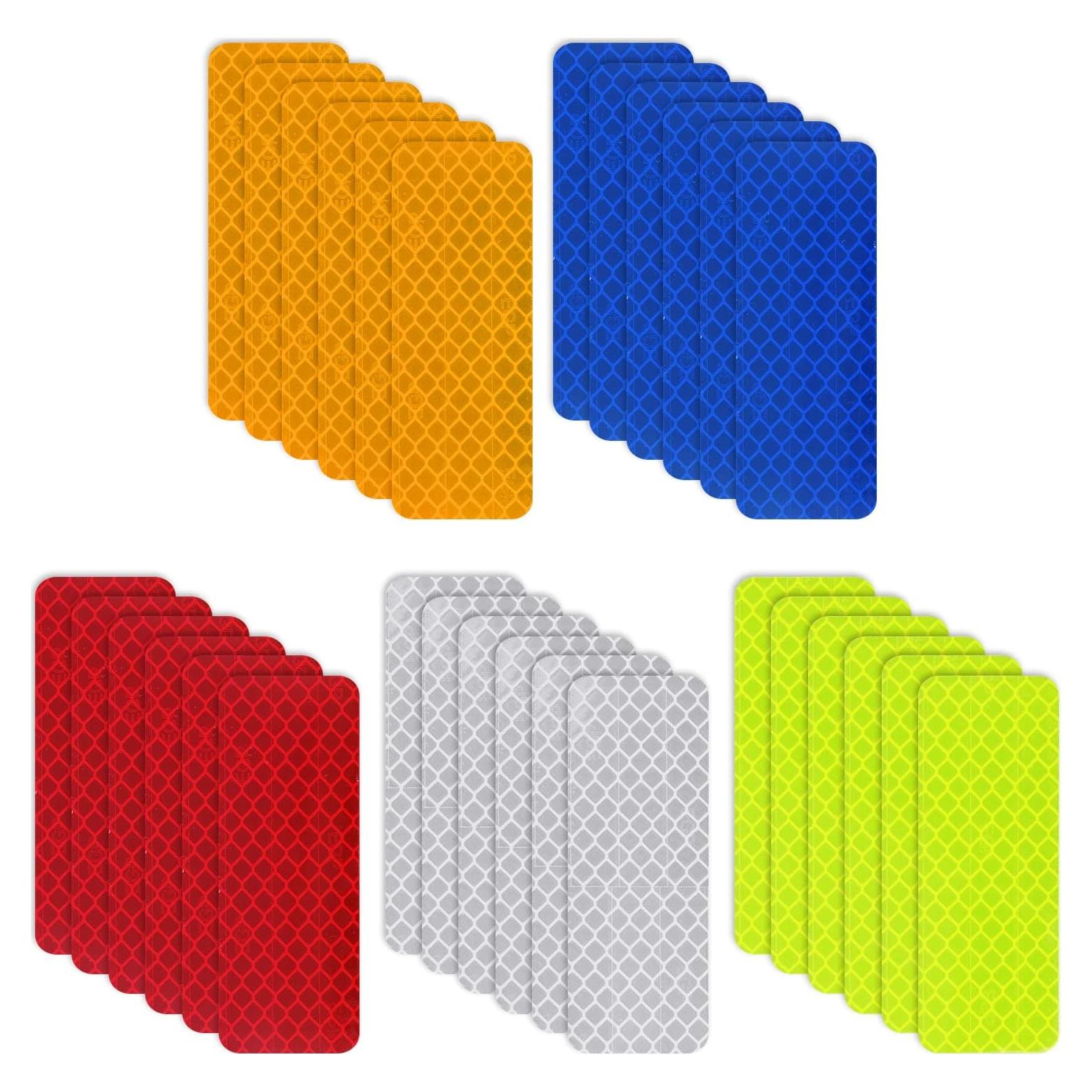 30 Calcomanías Reflectantes de Seguridad Abeillo 3x8 cm