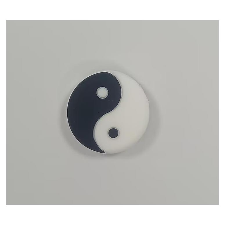 White Tai Chi Pattern Tai Chi Shape Tennis Racket Vibration Dampener Soft Silicon Racket Dampener Cartoon Shape Tennis Racquet Shock Absorbers Tennis Racket for Racquetball