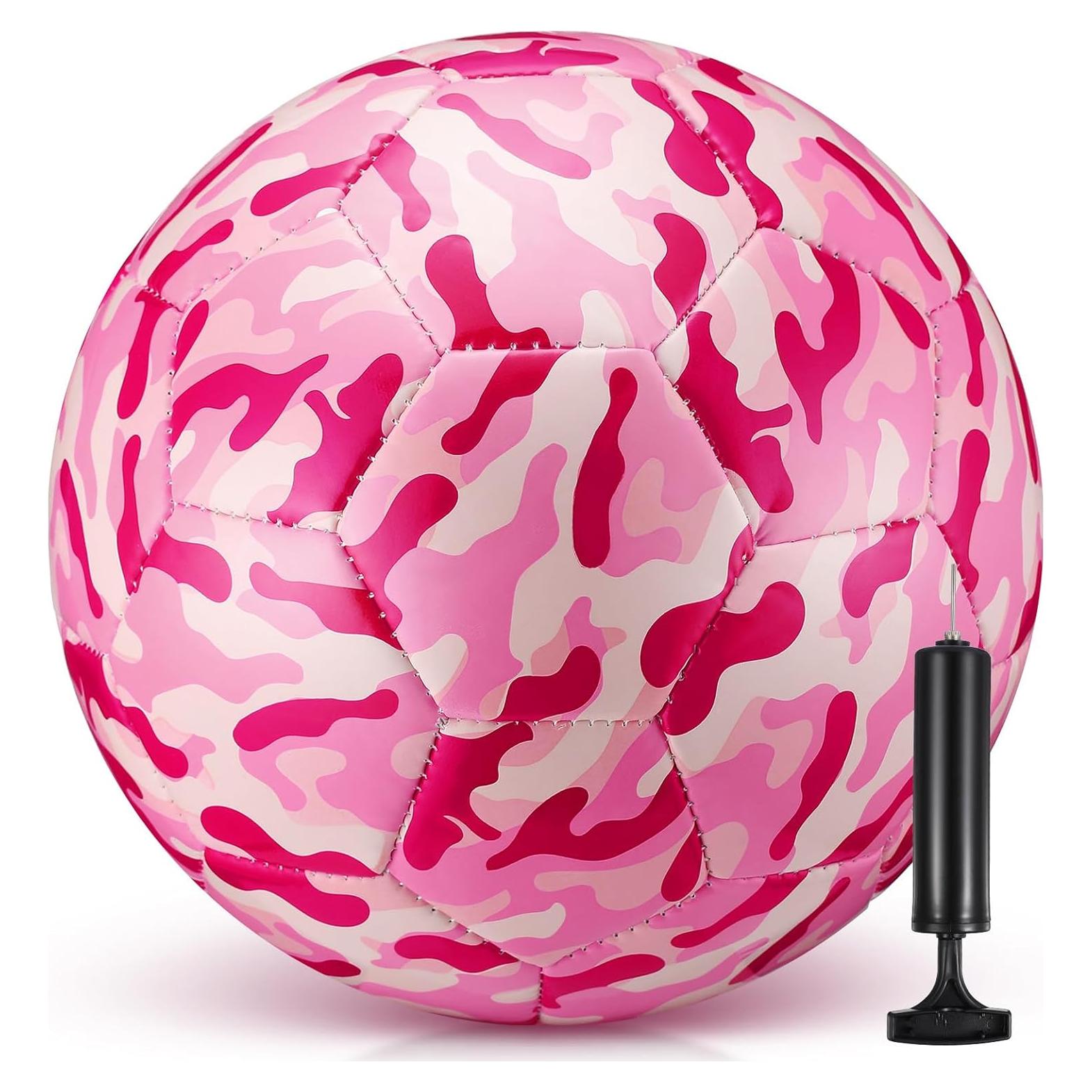Balón de Fútbol Camuflaje Rosa Libima Tamaño 4 con Bomba