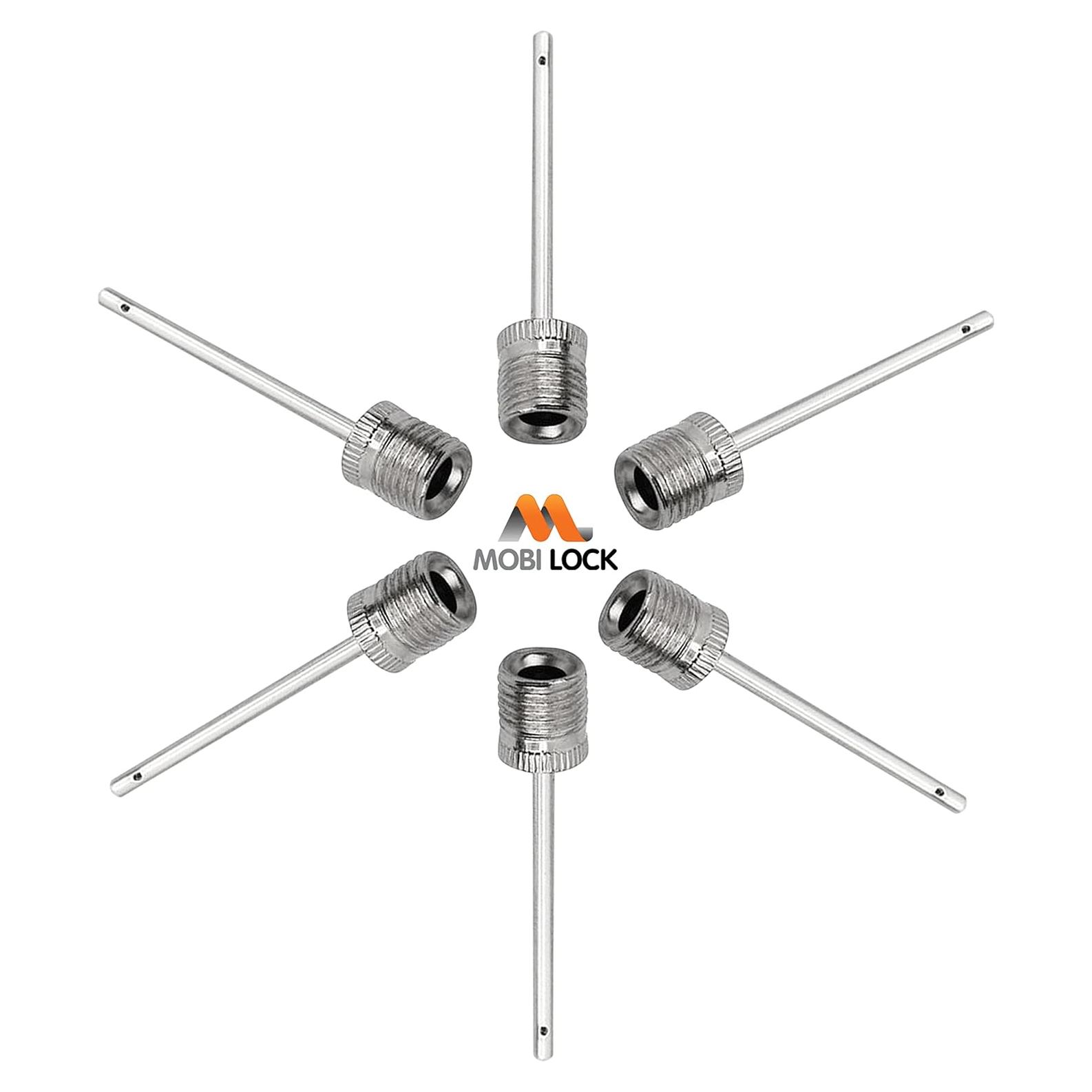 Mobi Lock Agujas de Inflación para Balones - 6 Pcs Acero Inoxidable