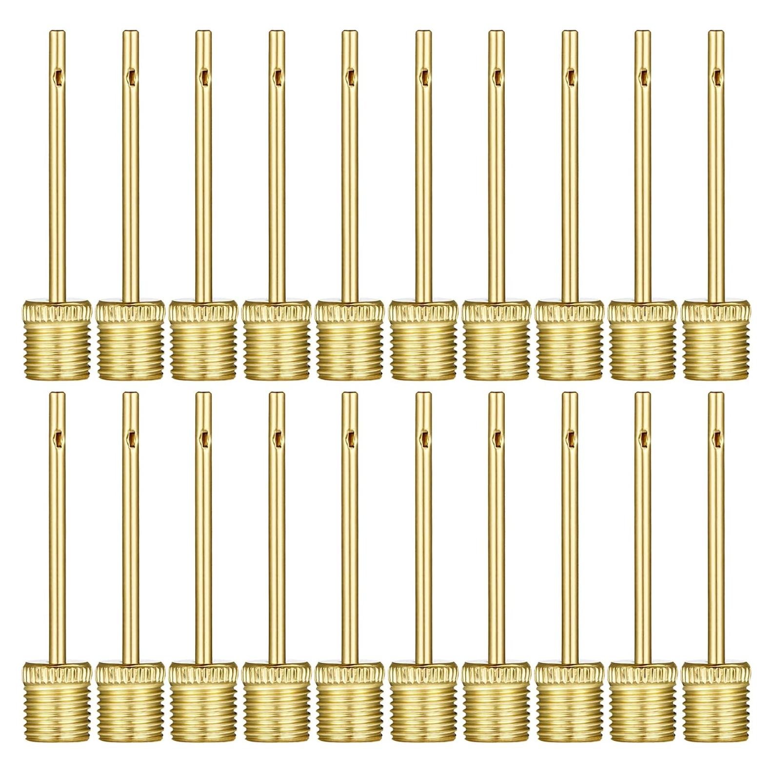 Paquete de 20 Agujas de Bomba Xyembu 38mm Doradas para Pelotas