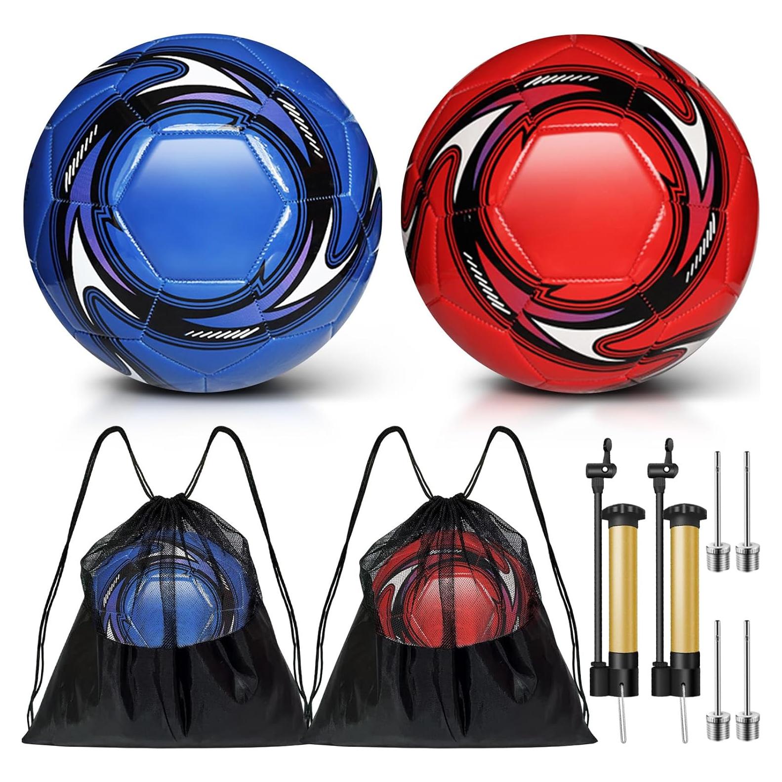 Paquete de 2 Balones de Fútbol Yasuwekik con Bomba y Bolsa
