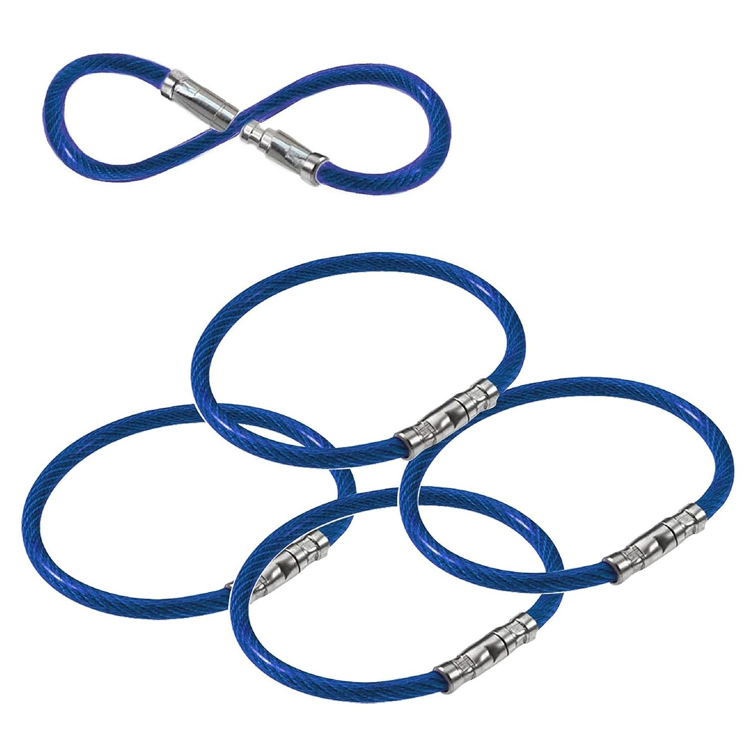 Anillo de Llave Twisty Lucky Line 12.7 cm Azul Paquete de 5