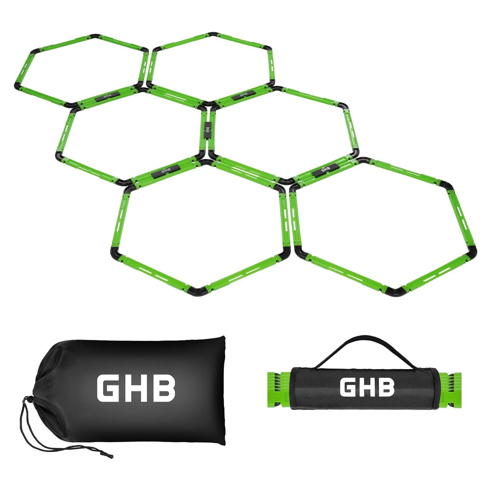 Set de 6 Anillos de Agilidad Hexagonales GHB con Bolsa