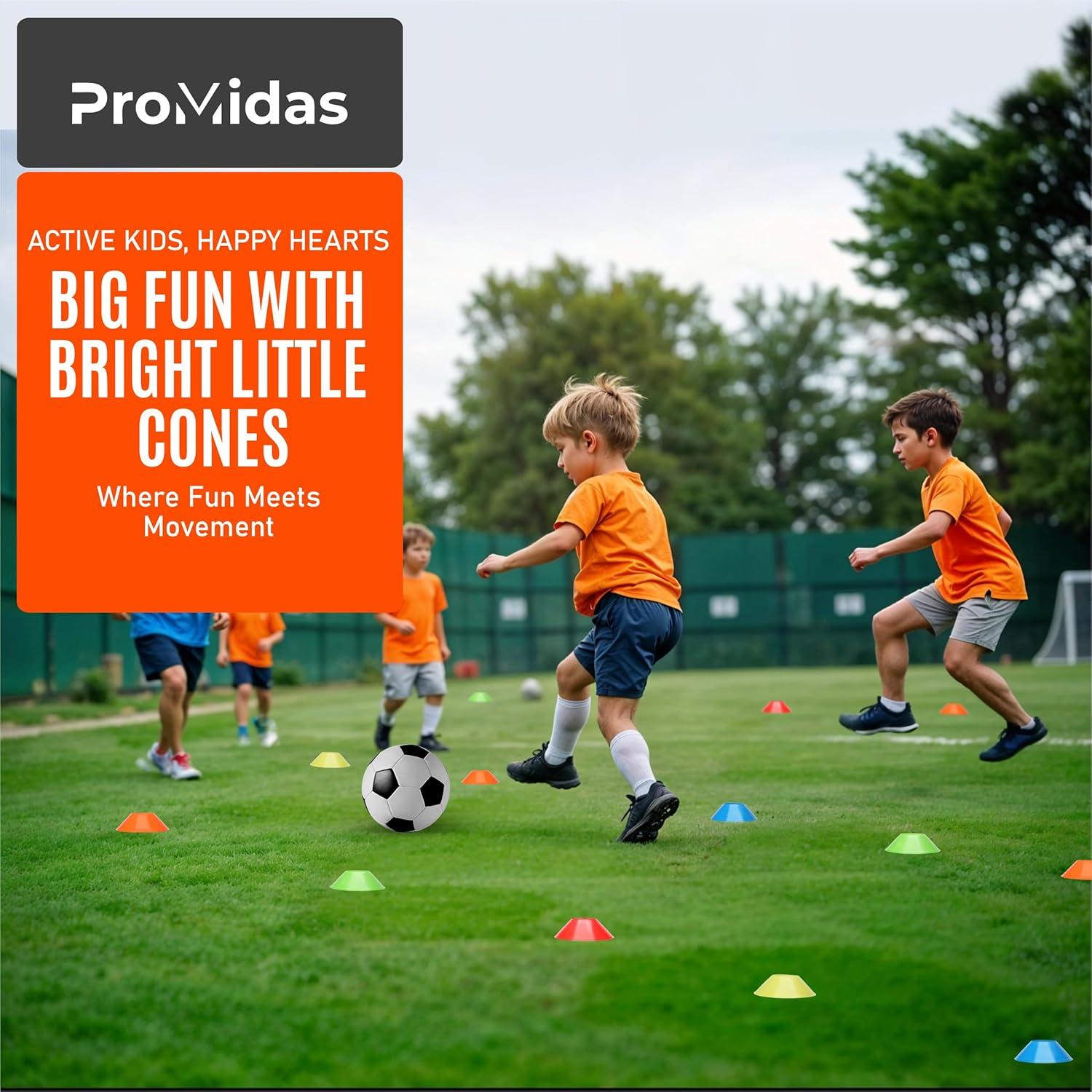 Mini Conos de Entrenamiento ProMidas - Naranja - Paquete de 25