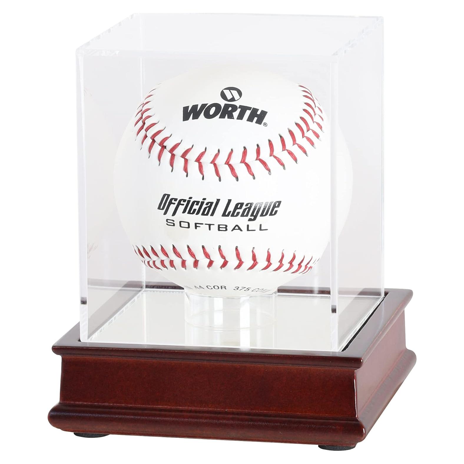 Display Gifts Soporte de Exhibición para Softball Madera Cereza