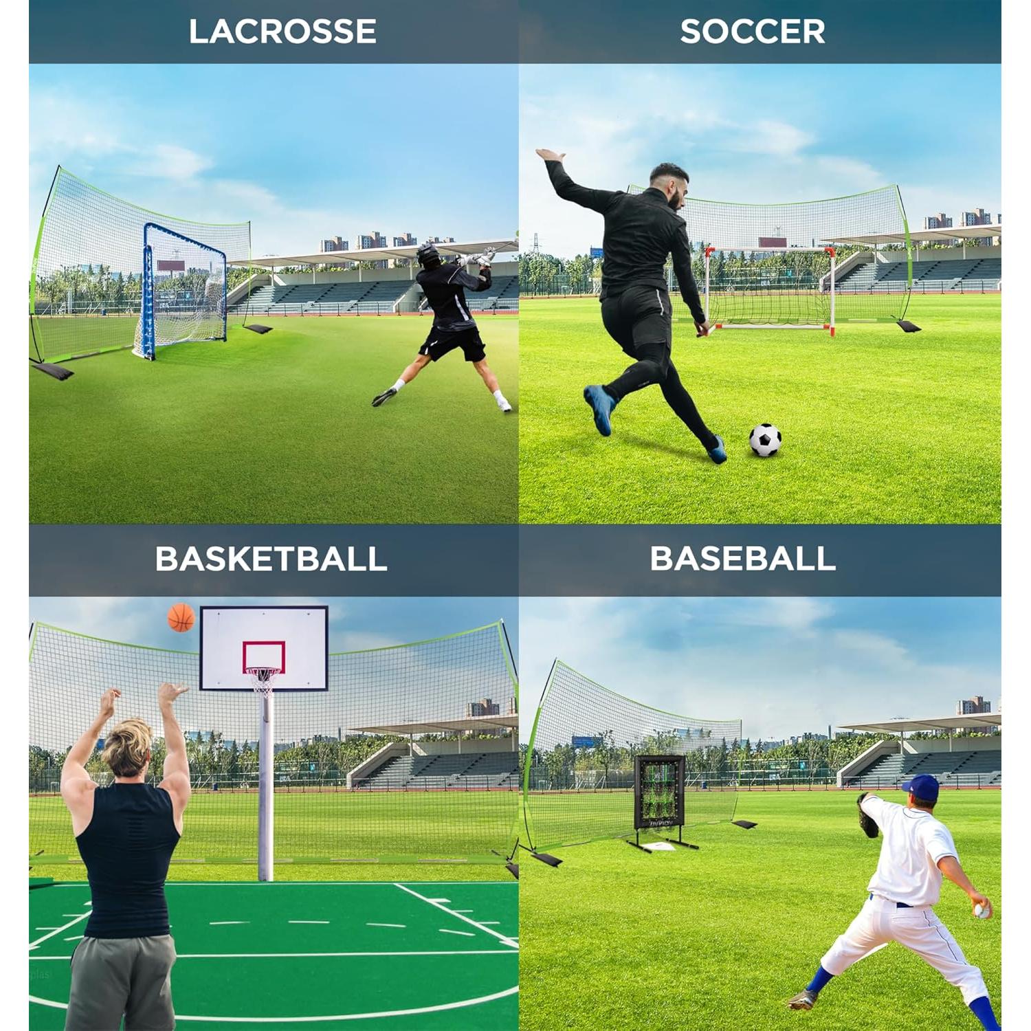 Red de Respaldo ZivPlay 6.1x3.05m para Lacrosse y Fútbol