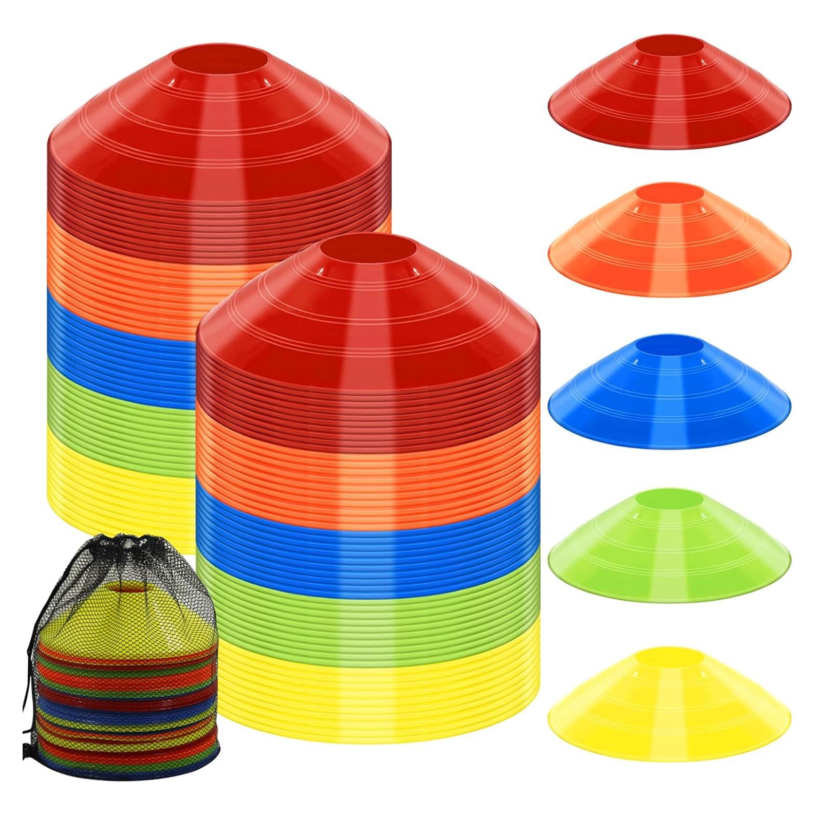 Conos de Fútbol Jyongmer 100 Piezas Multicolor con Bolsa