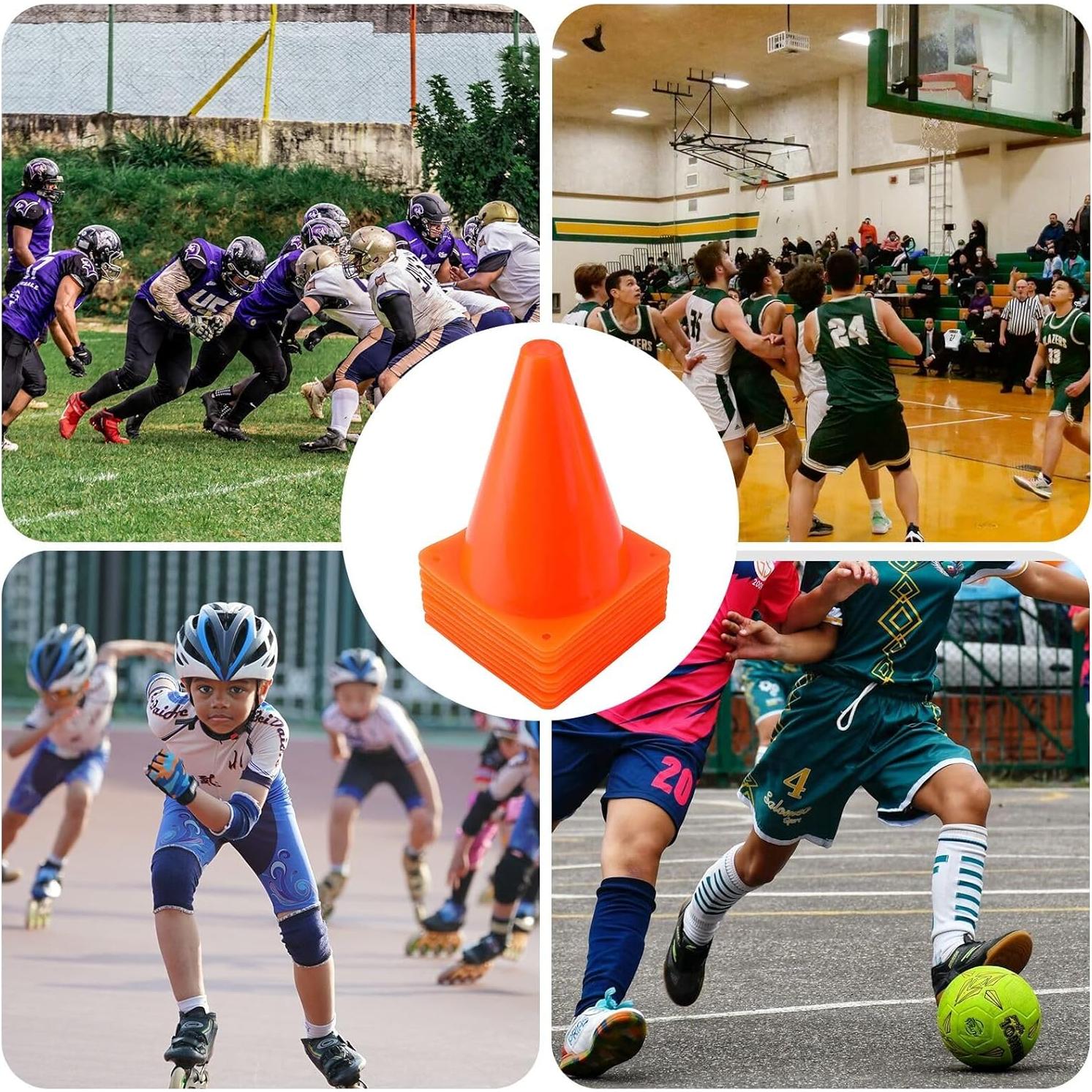 Paquete de 40 conos de tráfico Faswin 17.78 cm naranja