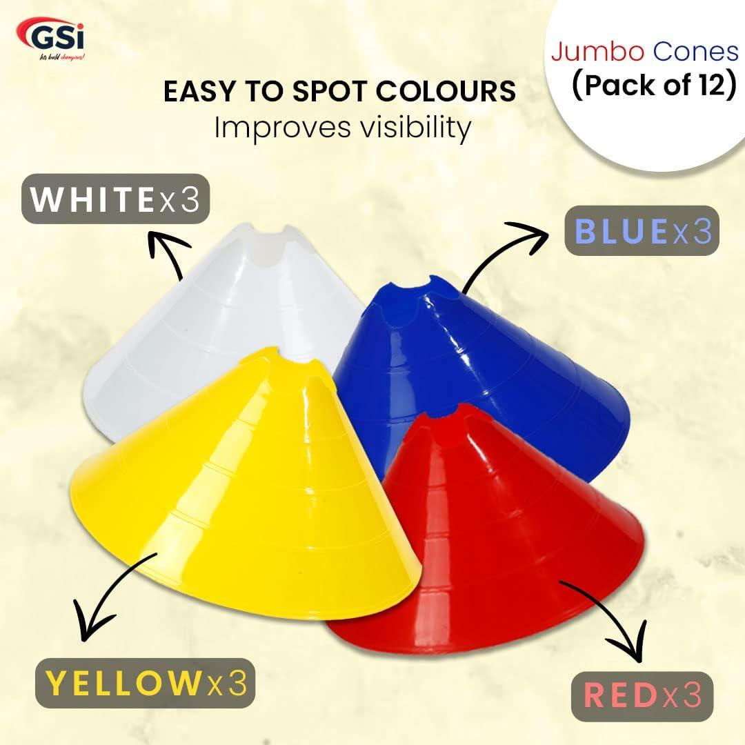 Conos de Entrenamiento GSi Jumbo - Paquete de 12 Multicolor