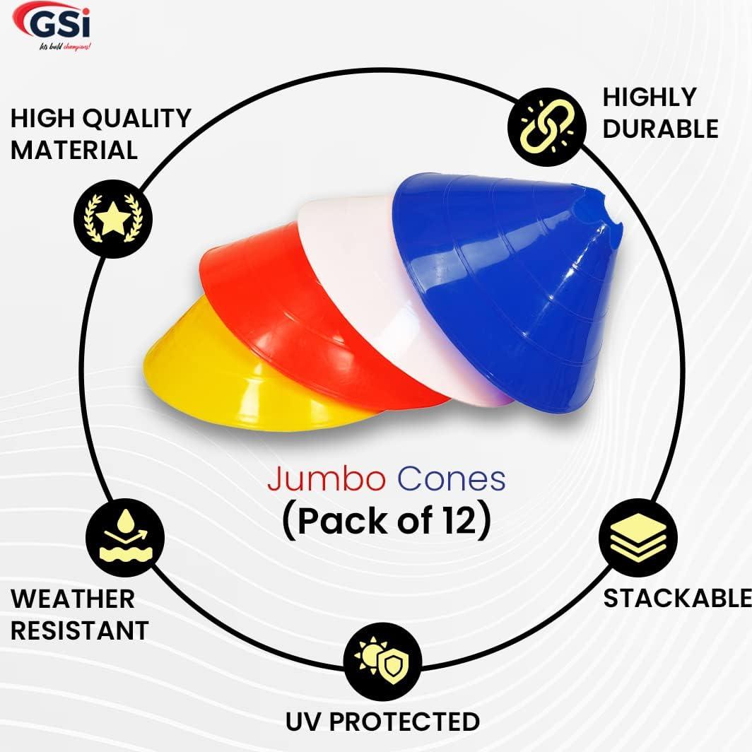 Conos de Entrenamiento GSi Jumbo - Paquete de 12 Multicolor