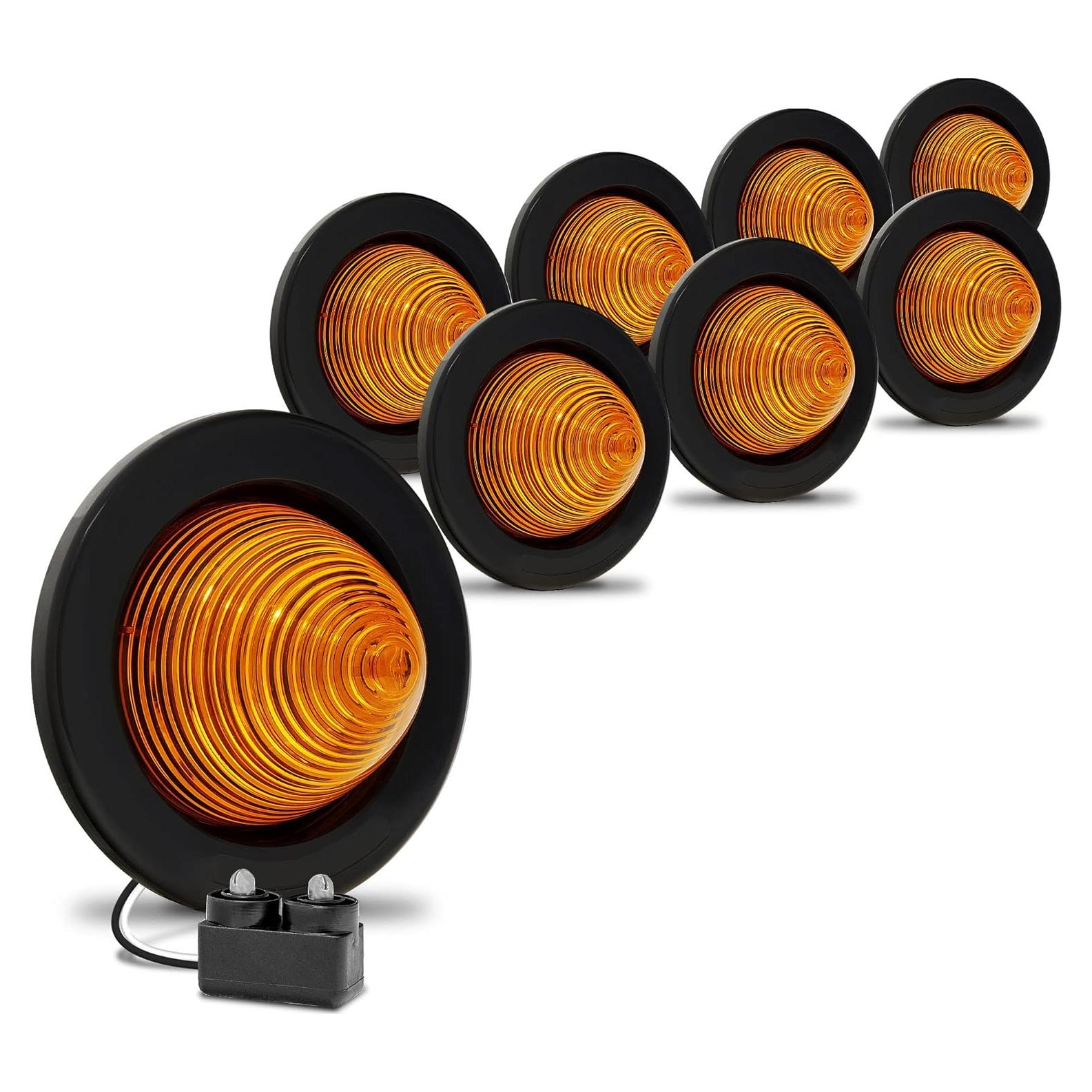 Luces Beehive LED 2.5" Ámbar True Mods - 8 Piezas Impermeables