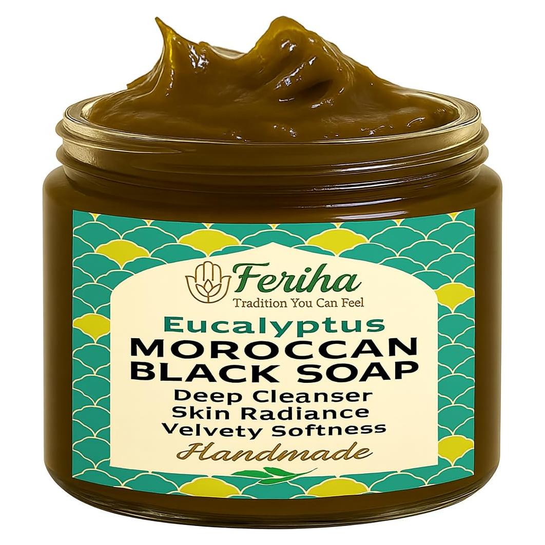 Jabón Negro Beldi Feriha con Eucalipto 198g - Exfoliante Natural