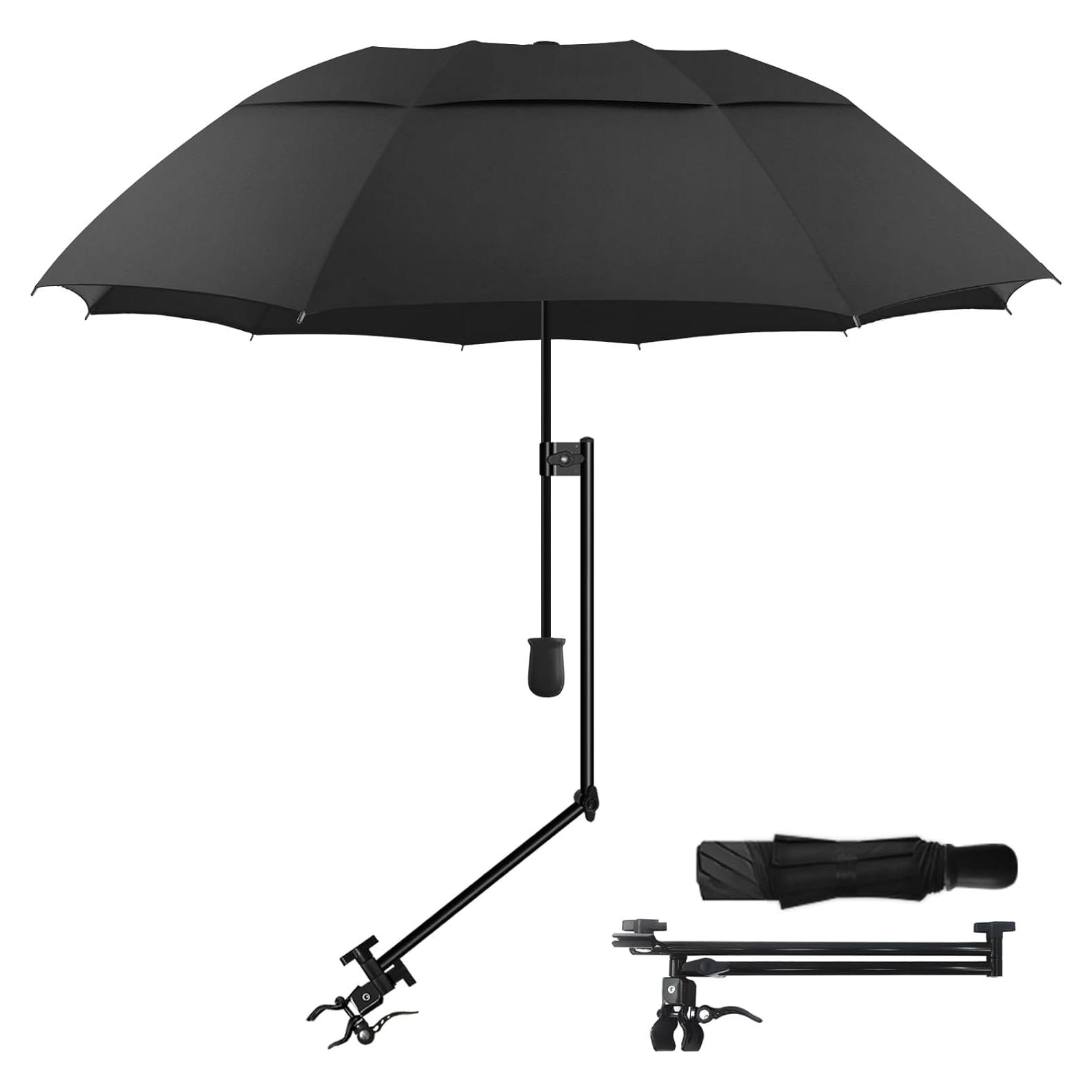 Sombrilla de Patio DUOUPA Ajustable 360° UPF 50+ Negra