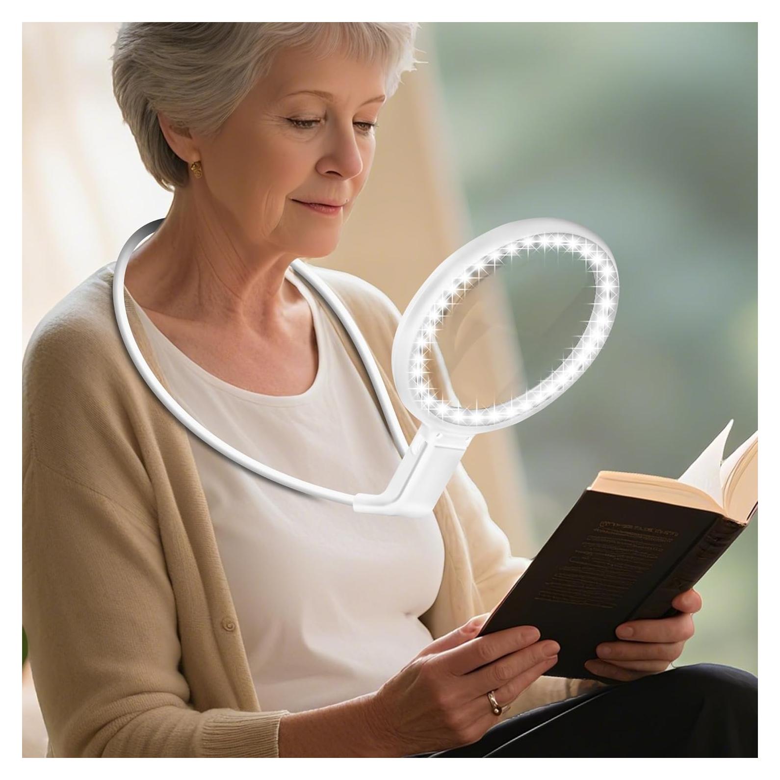 Lupa de Cuello Manos Libres GABORISH 10X con Luz LED 36