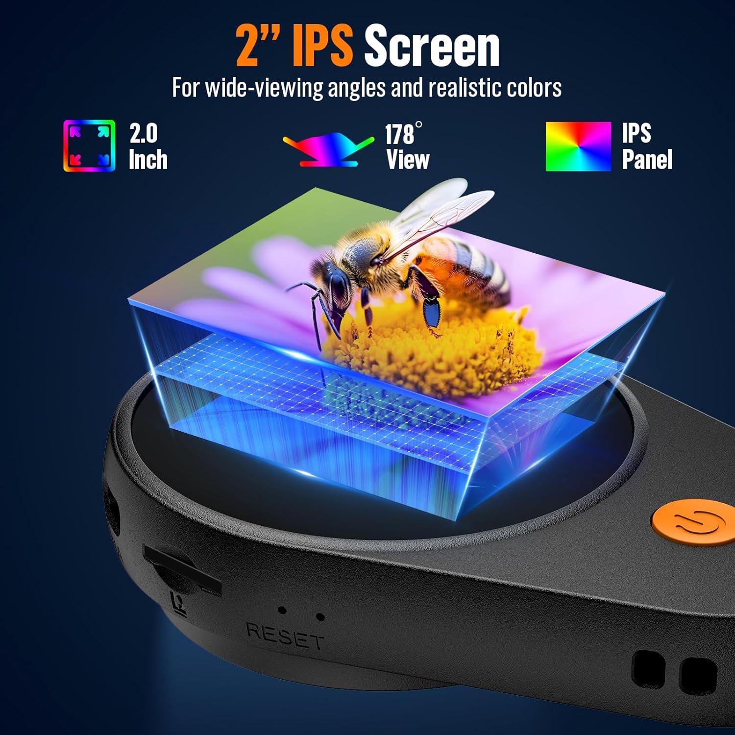 Microscopio Digital Portátil MAXLAPTER 100X con Pantalla 2"