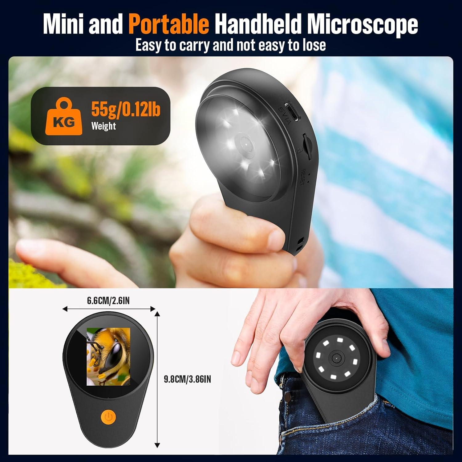 Microscopio Digital Portátil MAXLAPTER 100X con Pantalla 2"