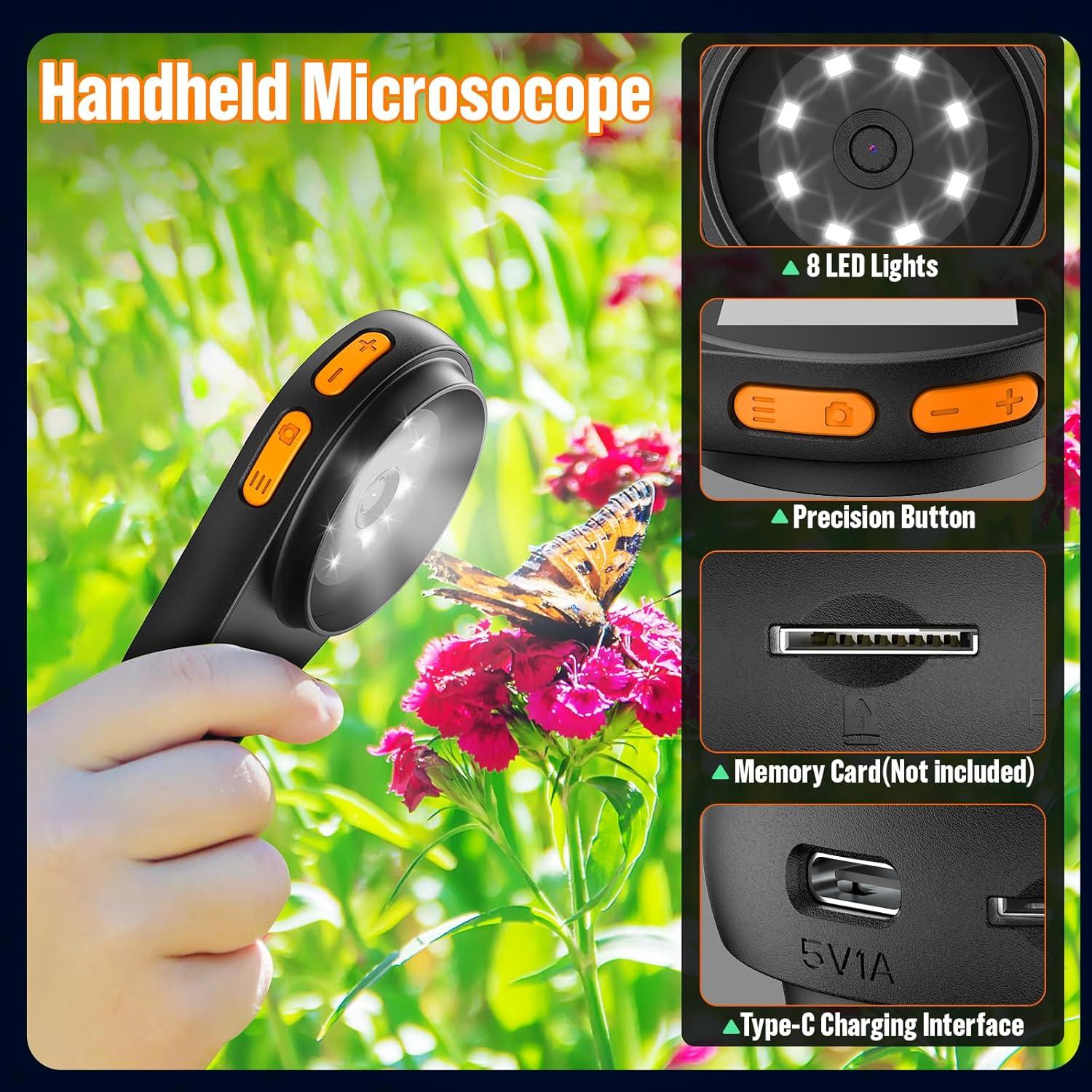 Microscopio Digital Portátil MAXLAPTER 100X con Pantalla 2"