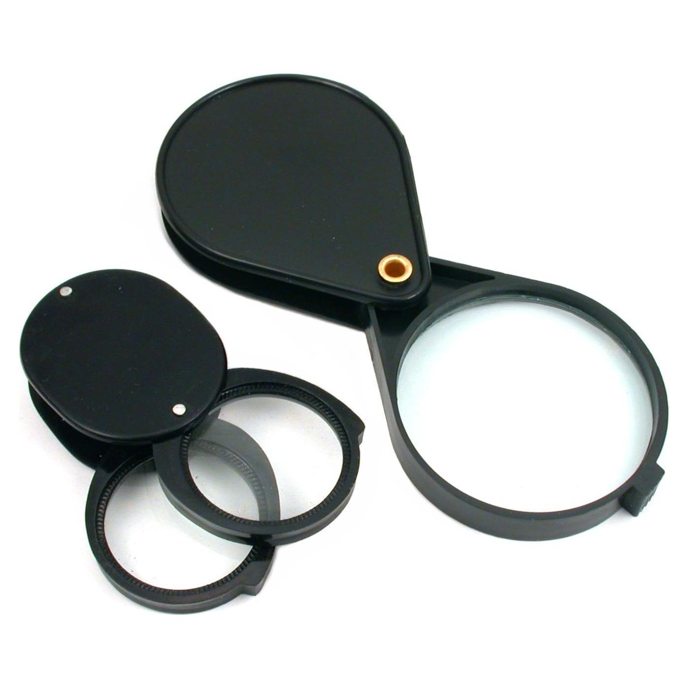 Lupas de bolsillo plegables 2 piezas 5X 10X Genérico