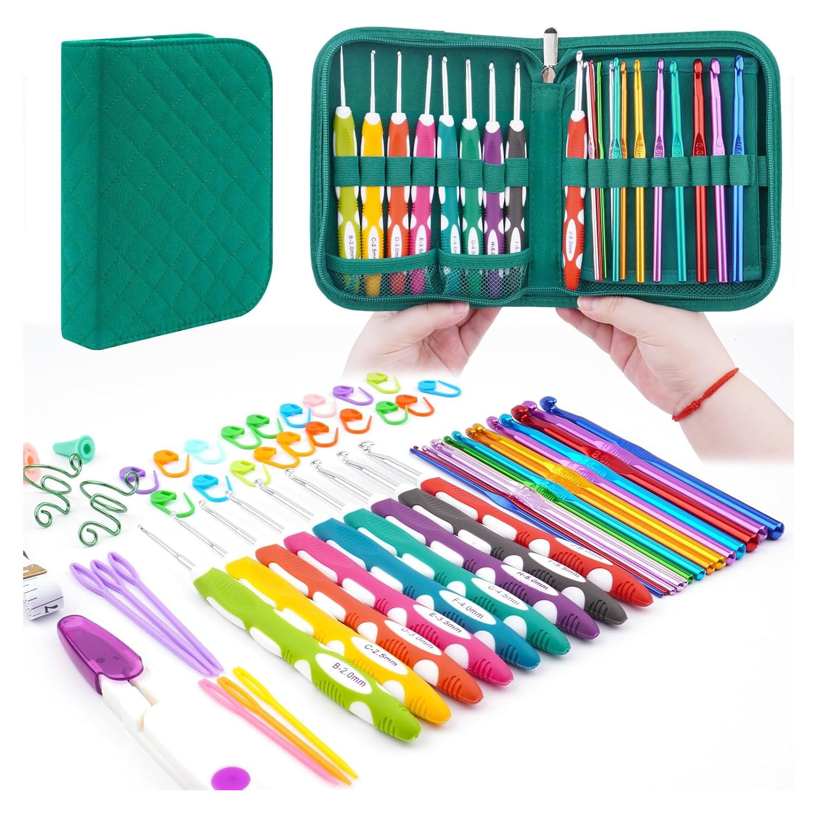 Juego de Ganchillos Ergonómicos Hobekoee 2mm-10mm con Estuche