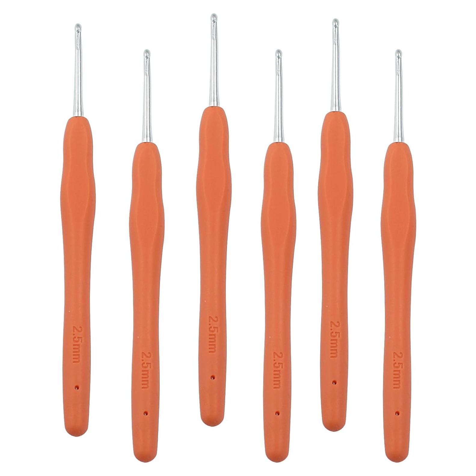 Juego de 6 Ganchos de Crochet 2.5mm Suiwotin Ergonómicos