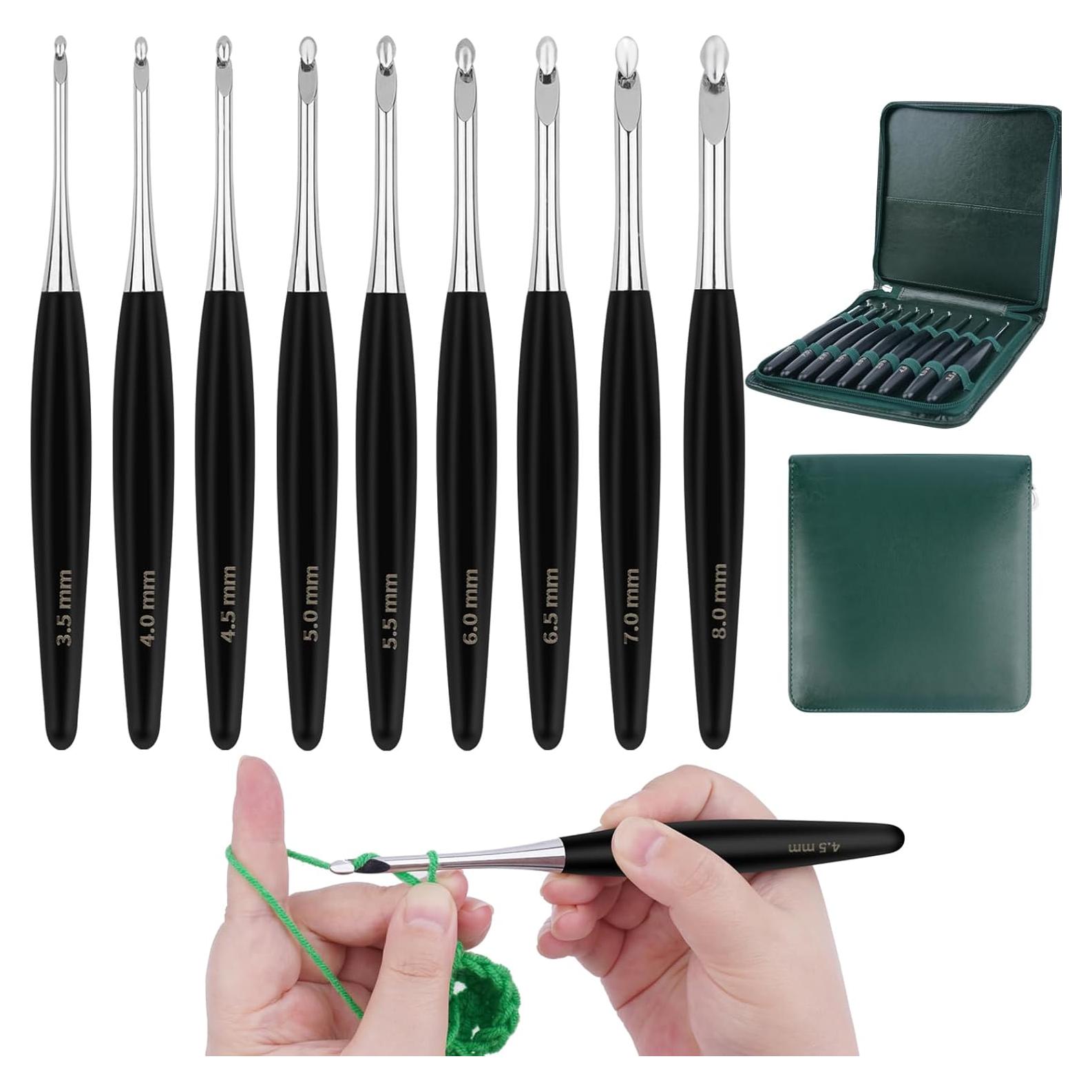 Juego de Ganchos de Crochet Hobekoee 9 Piezas 3.5mm a 8mm