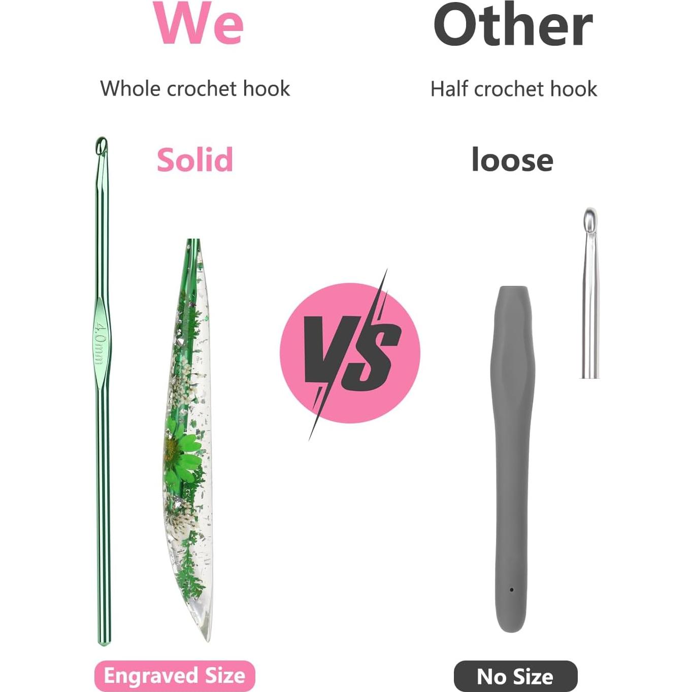 Ganchos de Crochet Ergonomicos Katech 5mm con Patrón Floral