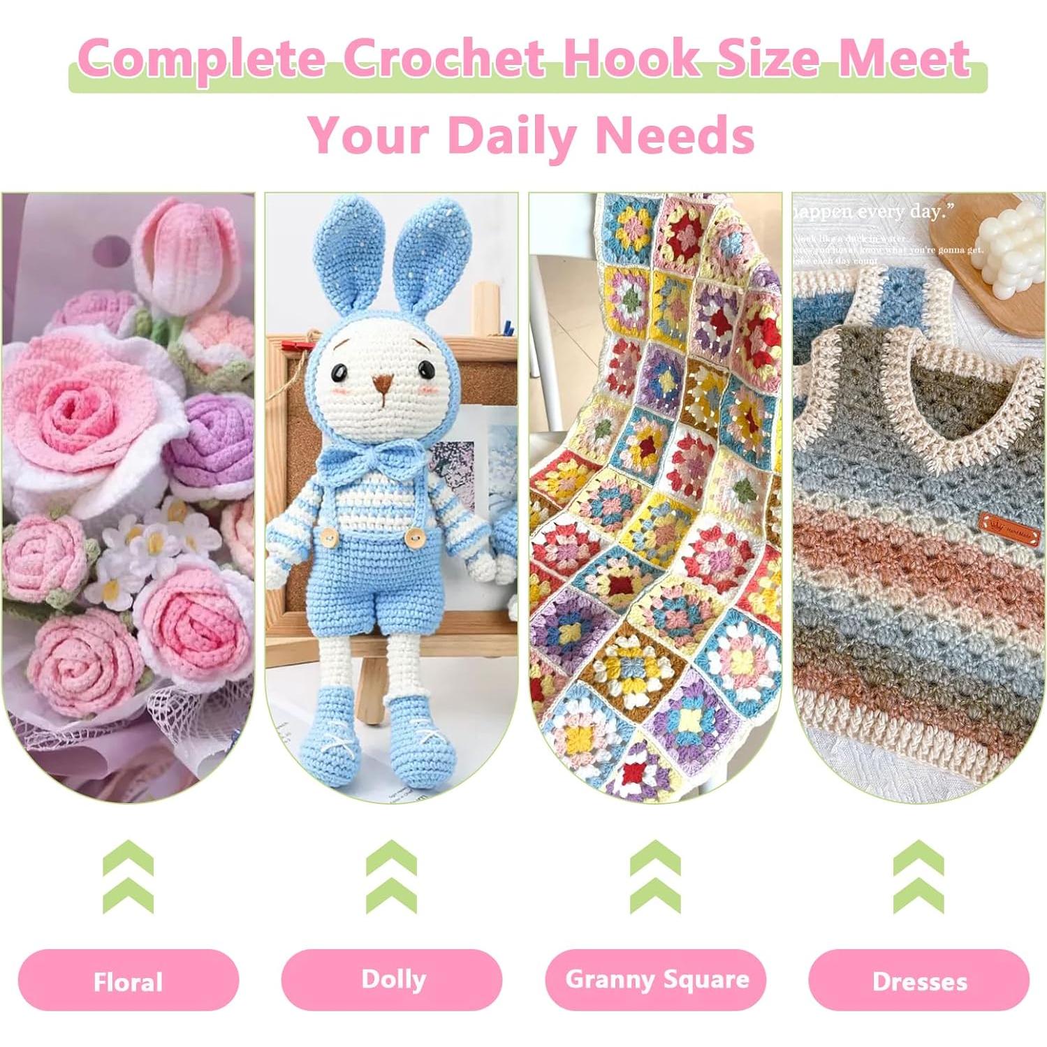 Ganchos de Crochet Ergonomicos Katech 5mm con Patrón Floral