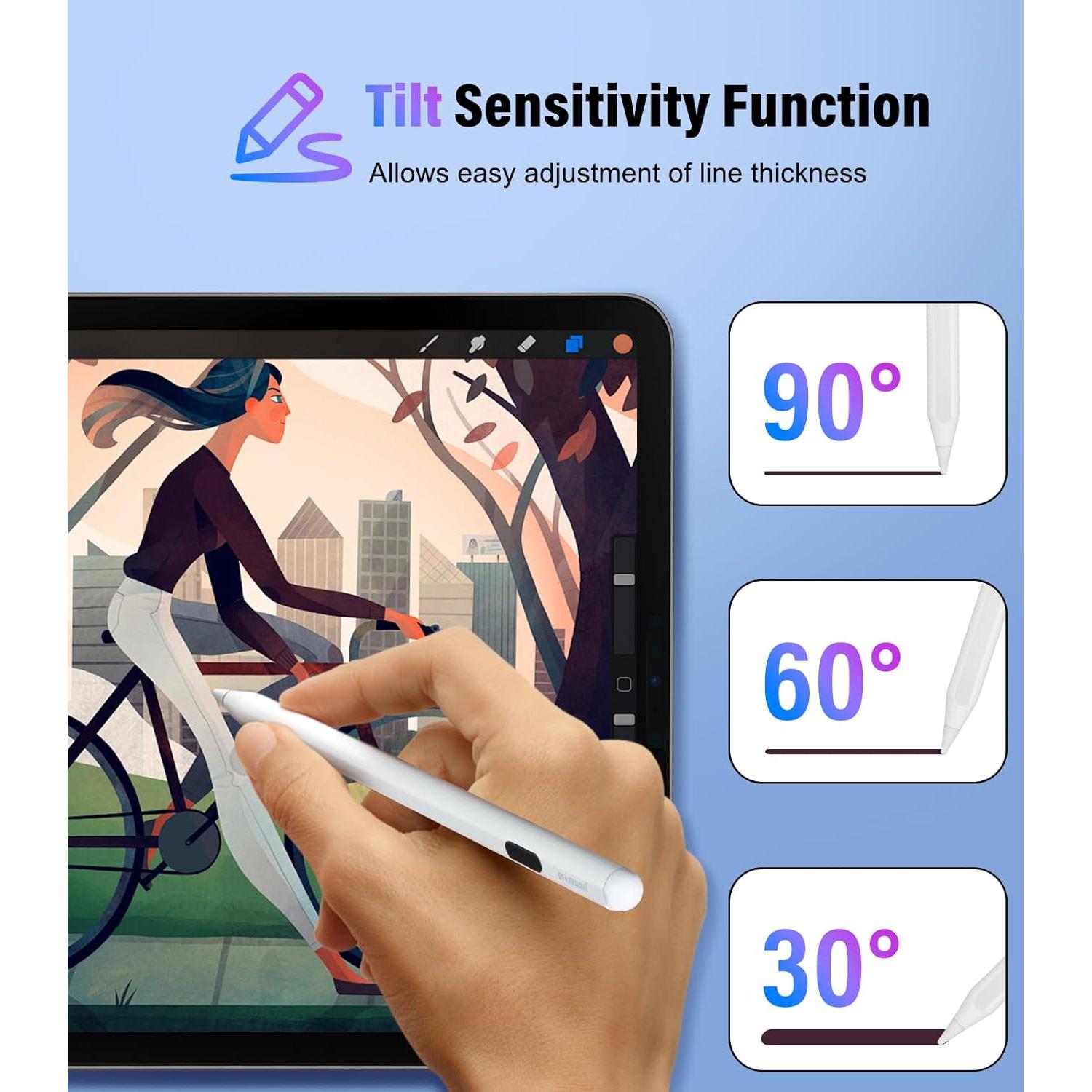 Lápiz Estilográfico Memumi para iPad 2018-2025, Blanco