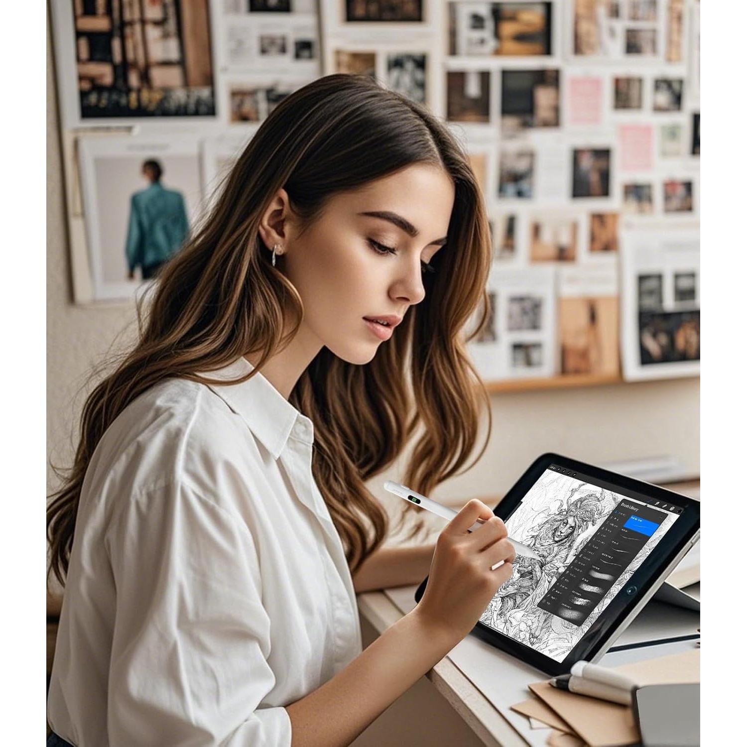 Lápiz Estilográfico Memumi para iPad 2018-2025, Blanco