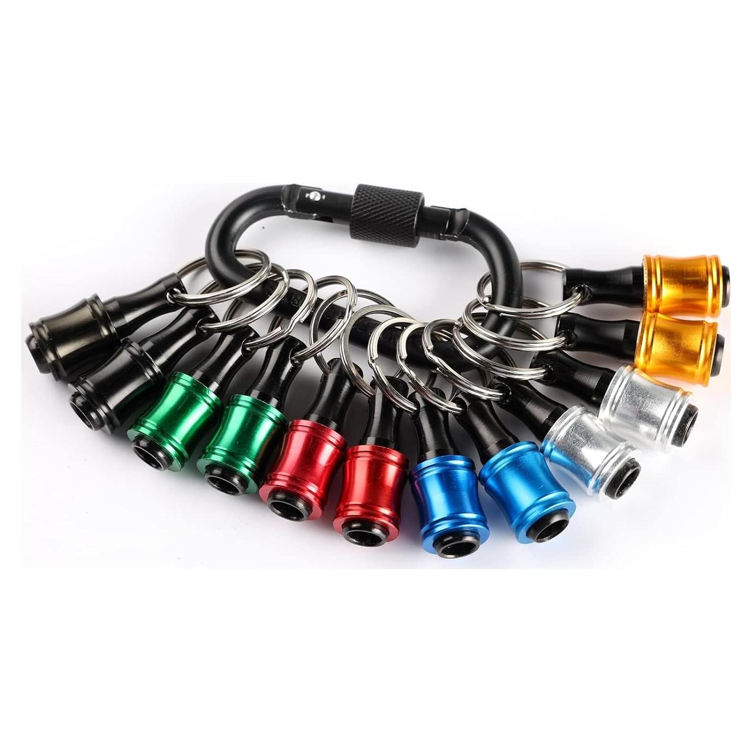 Soporte de Bits Katerk 12 Piezas con Mosquetón Negro