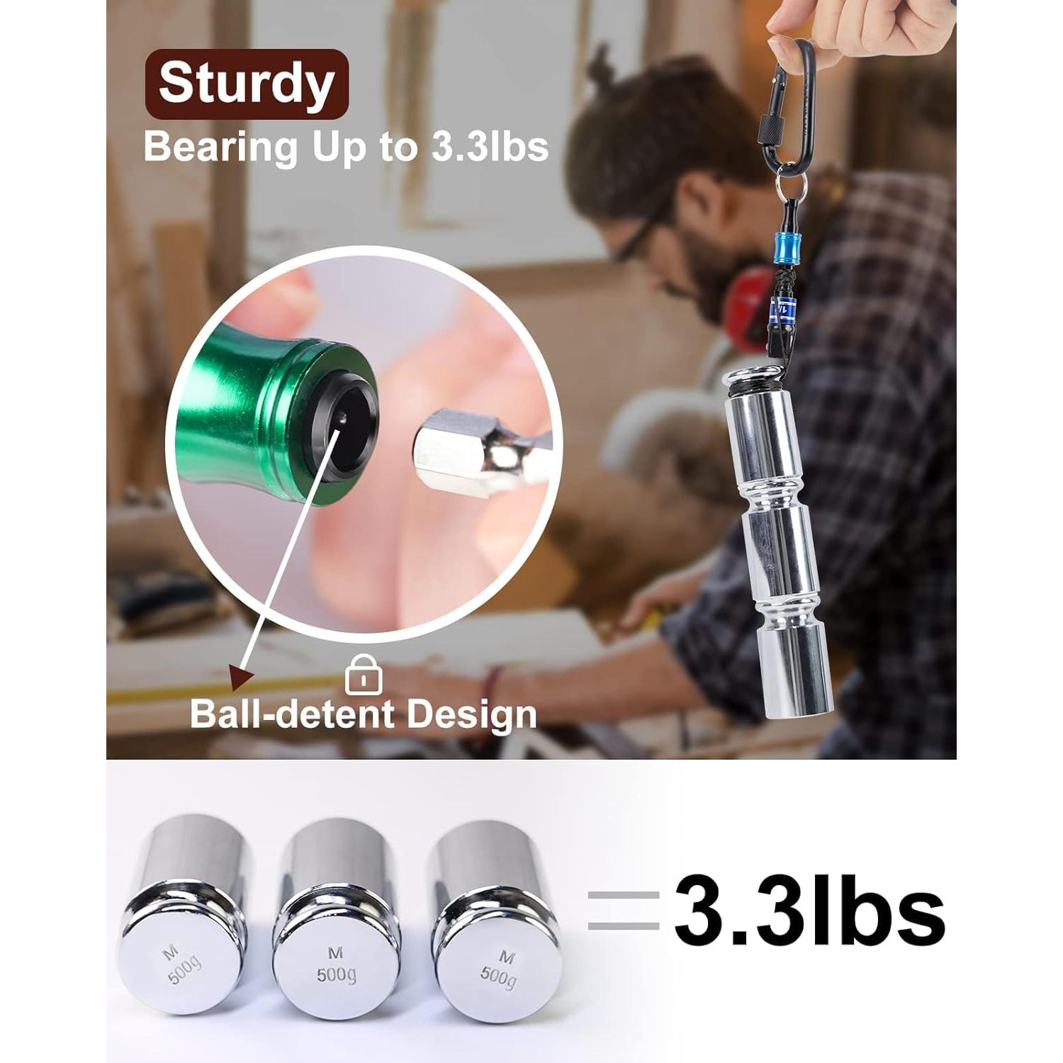 Soporte de Bits Katerk 12 Piezas con Mosquetón Negro