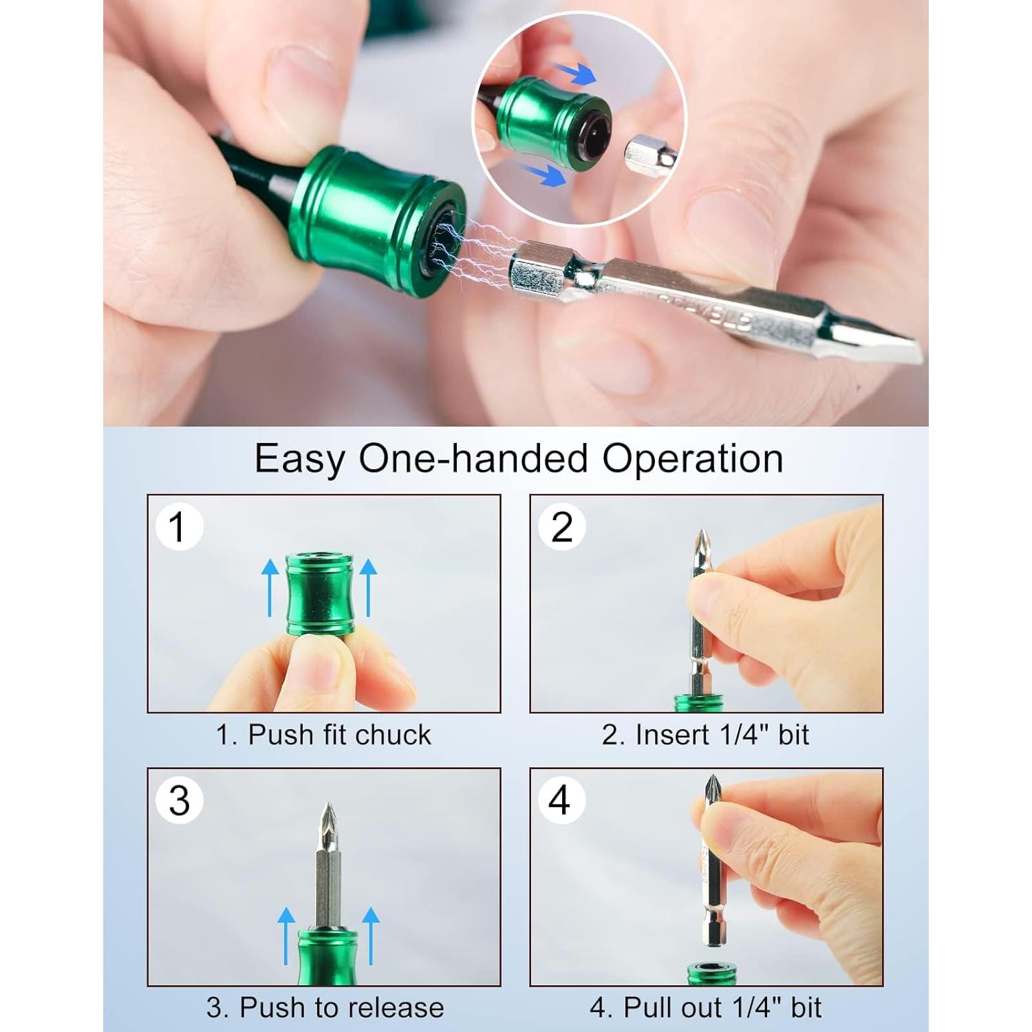 Soporte de Bits Katerk 12 Piezas con Mosquetón Negro
