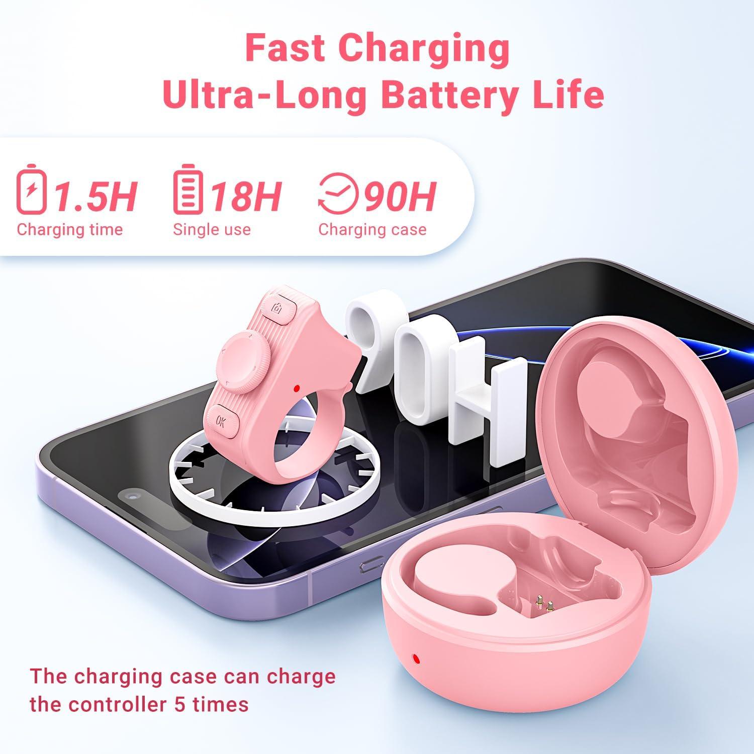 Anillo de Desplazamiento Bluetooth JIMZOO Rosa para TikTok y Kindle