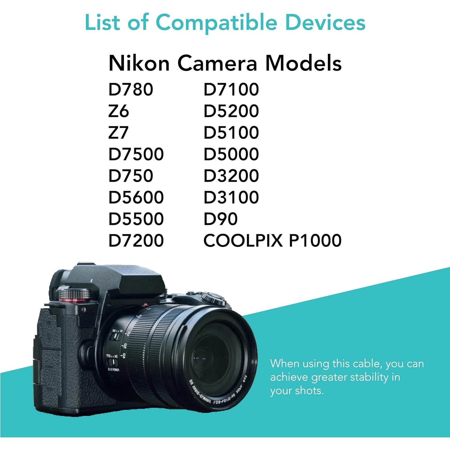 Cable de Control Remoto Foto&Tech N3 4.57m para Nikon