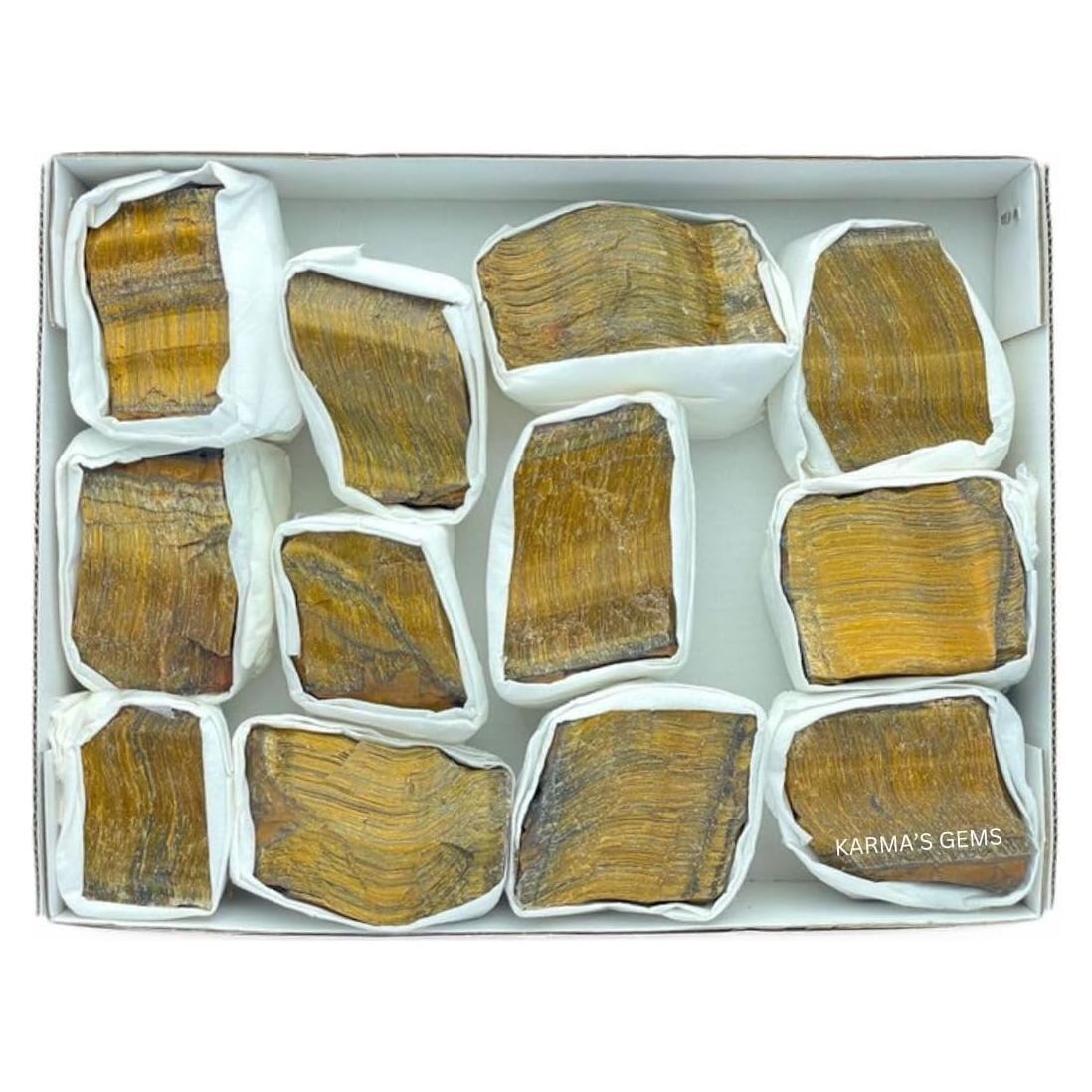 Kit de Cristales Naturales Ojo de Tigre - Karma Gems 12 Piezas