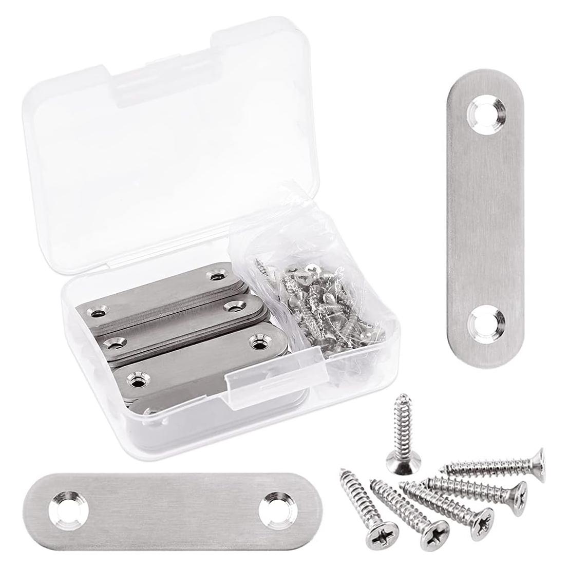 Glarks Soportes Planos Rectos de Acero Inoxidable 60mm - 20 Pcs