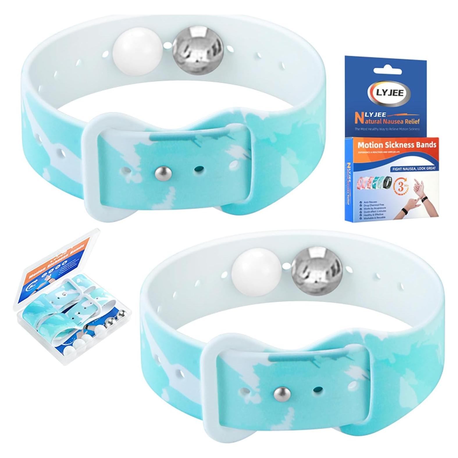 Banda para Mareos LYJEE Ajustable Alivio Nauseas Azul