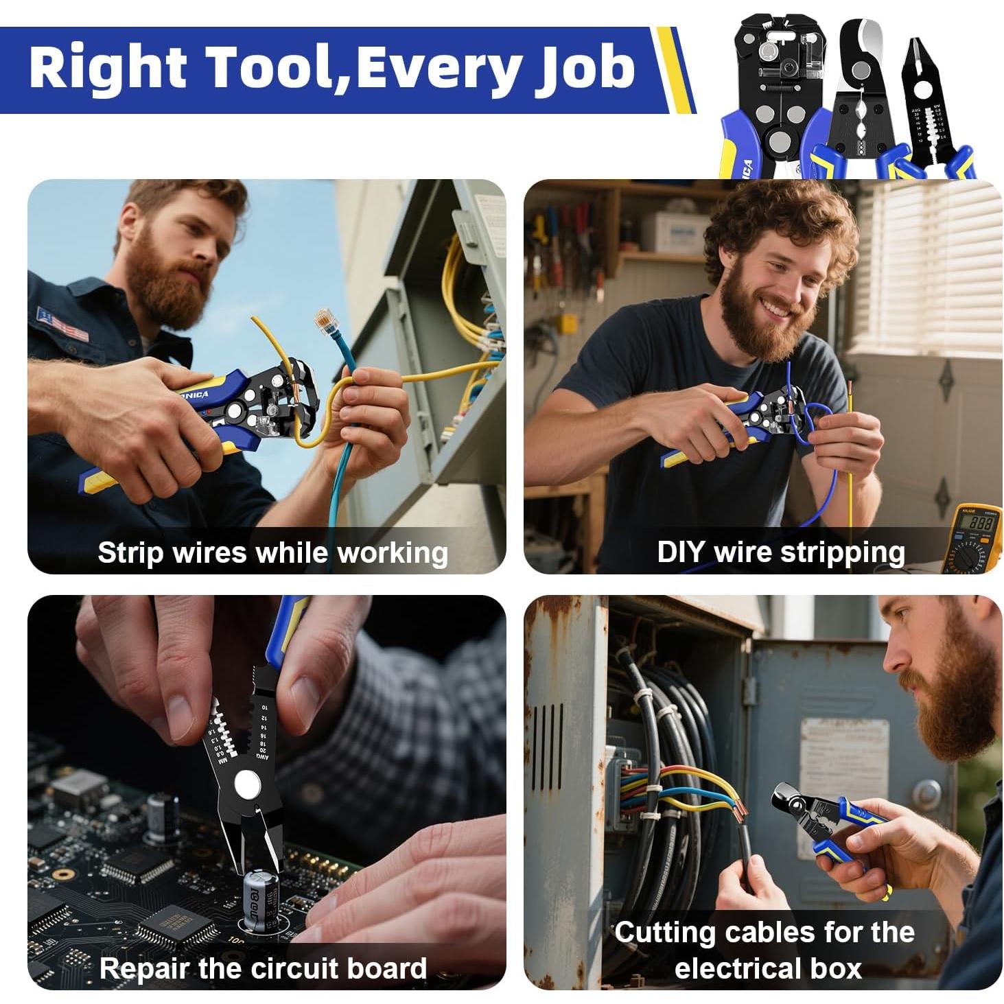 Juego de Herramientas Desforradoras de Cables haisstronica HS-1955, 0.5-6 mm²