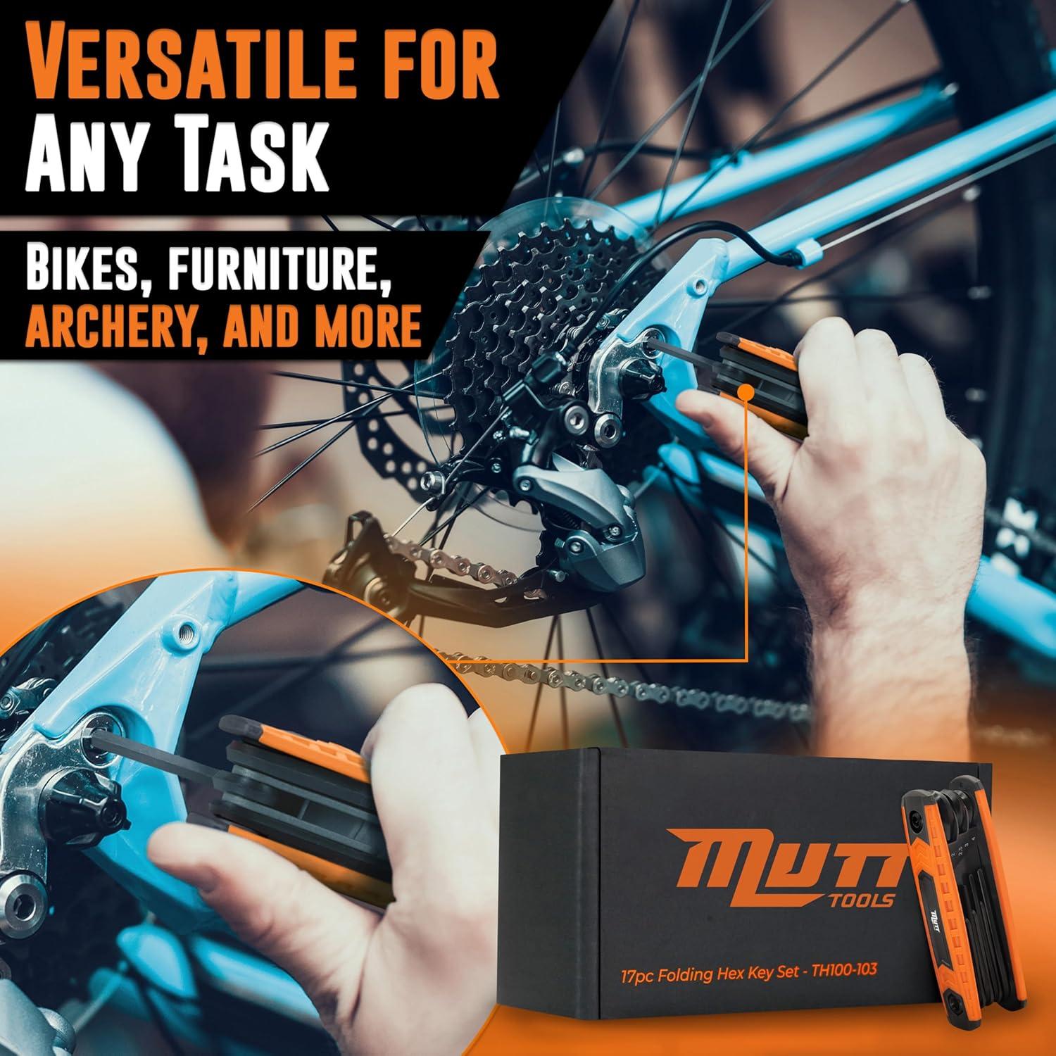 Juego de Llaves Allen Plegables 17 Piezas Mutt Tools - Hexagonales SAE y Métricas