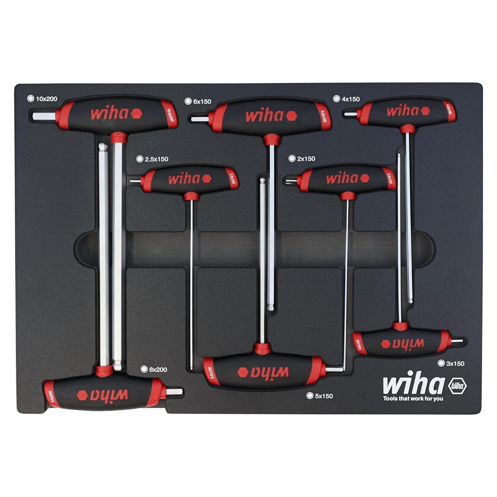 Juego de 8 Piezas de Mango T Wiha 54079 Métrico con Bandeja