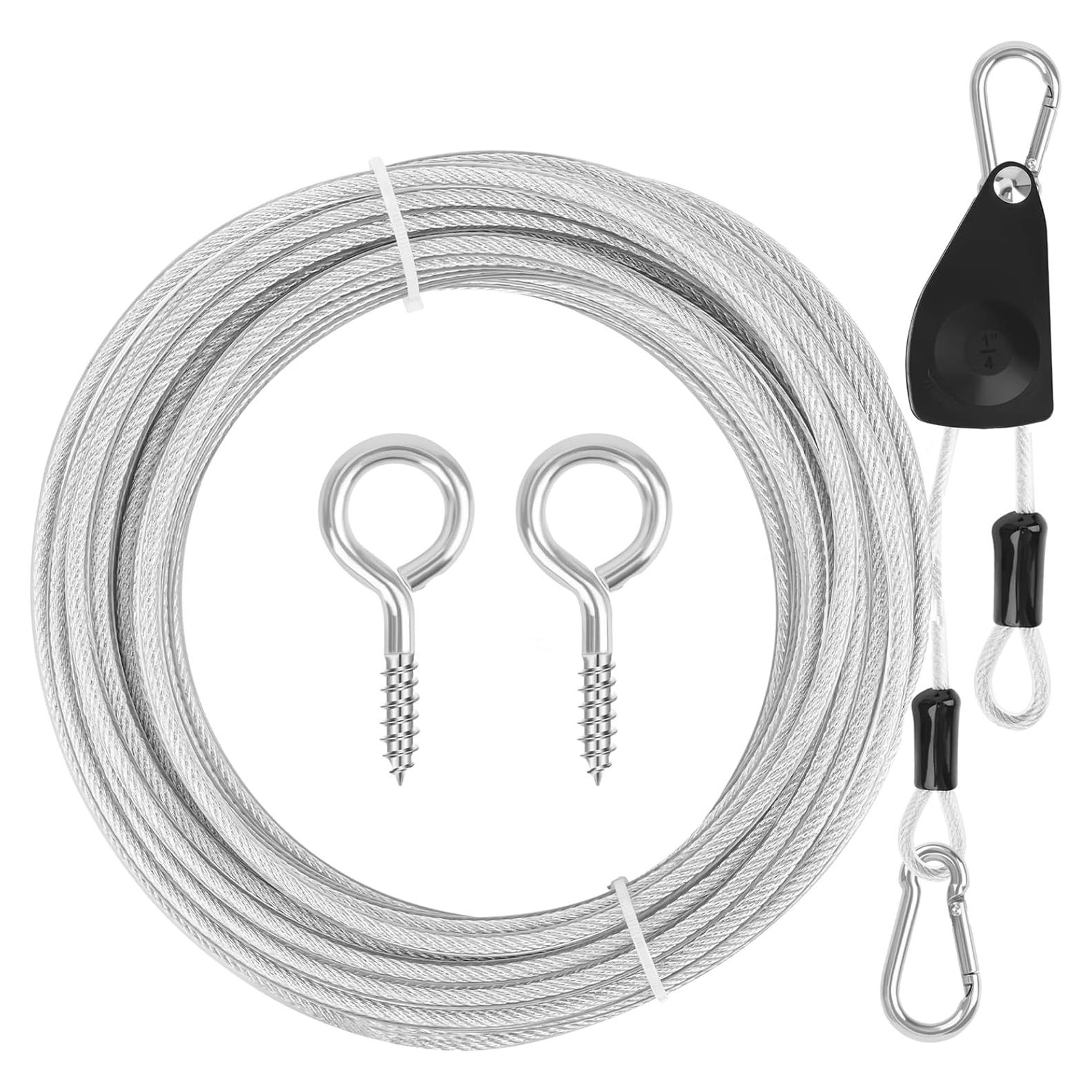 Cuerda Retráctil de Secado Anglekai 12.2m con Polea y Hebillas