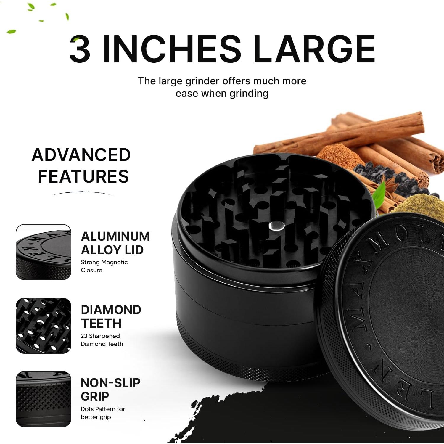 Molino de Especias Manual Gravend 3 Pulgadas Doble Propósito