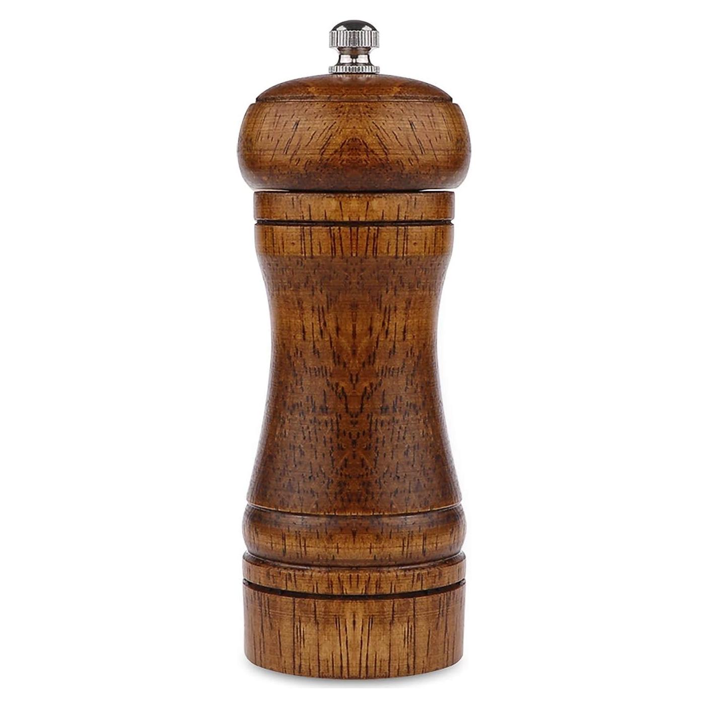Molino de Pimienta Powstro 5 Pulgadas de Roble Ajustable
