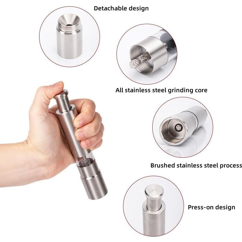 Molino de Pimienta Manual Genérico Acero Inoxidable 15 cm