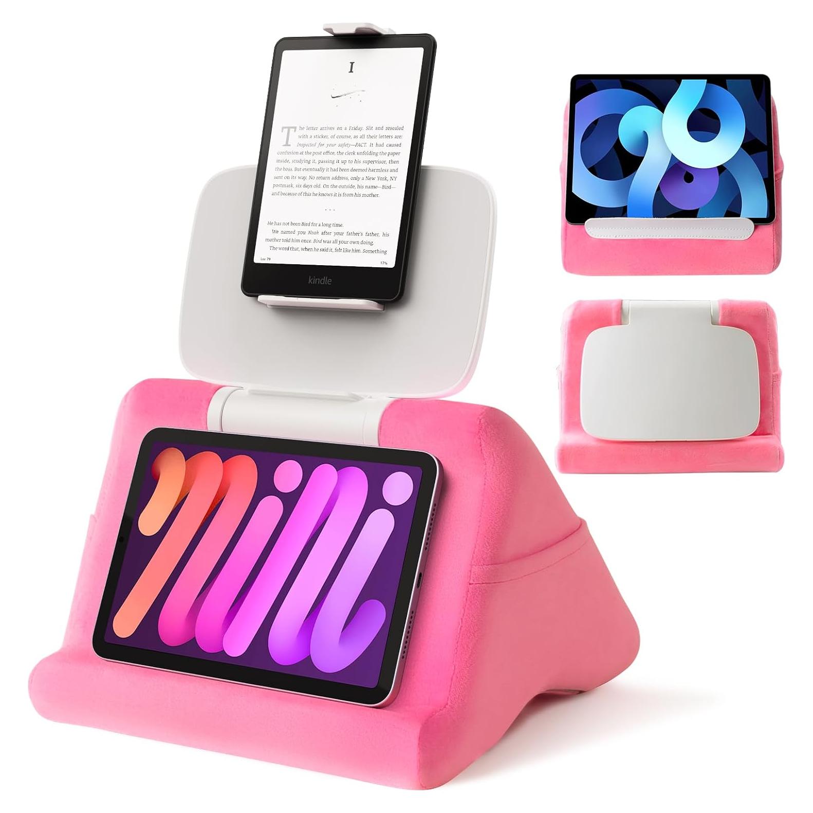 Soporte de Almohada para Tableta SAIJI Rosa Ajustable 10-33 cm