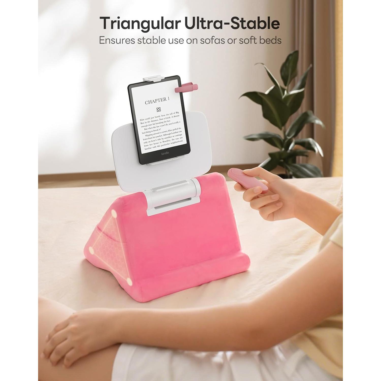 Soporte de Almohada para Tableta SAIJI Rosa Ajustable 10-33 cm