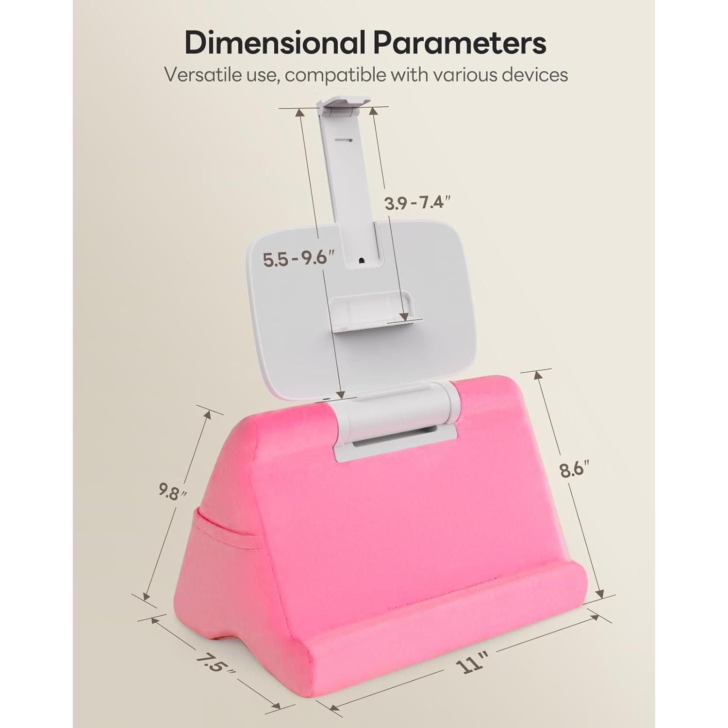 Soporte de Almohada para Tableta SAIJI Rosa Ajustable 10-33 cm