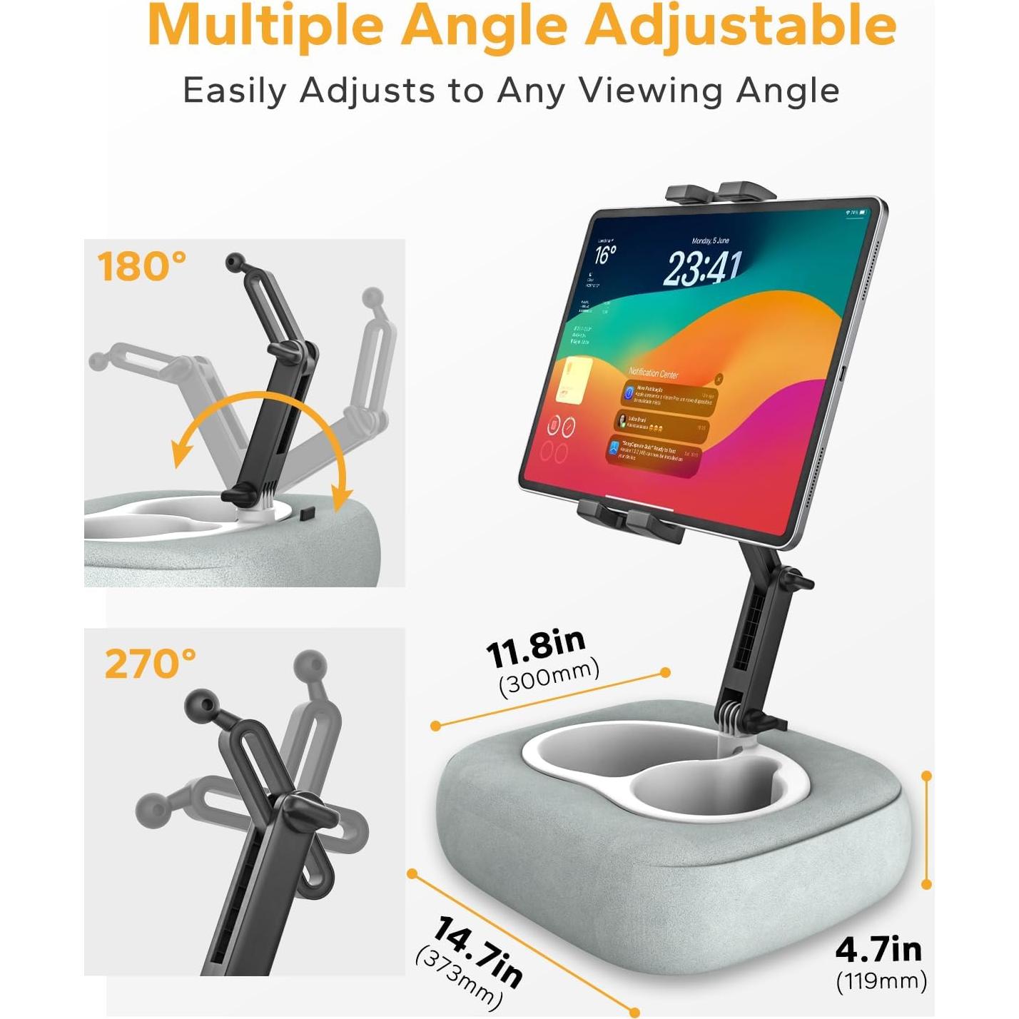 Soporte de Almohada para Tablet GDZN Ajustable 360° Gris