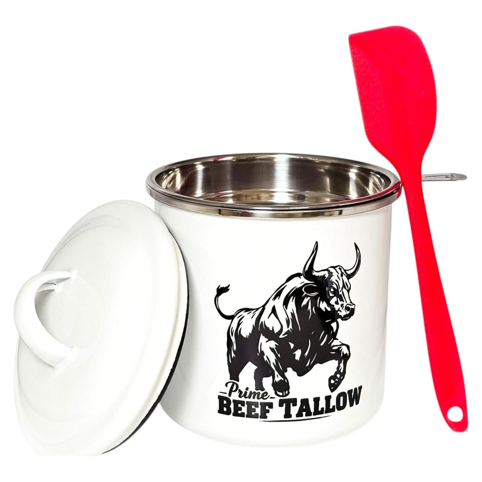 Contenedor de Sebo de Res 1.13L Prime Beef Tallow con Colador